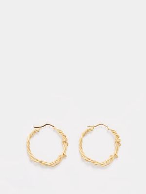 Completedworks - Woven Recycled 14kt Gold-vermeil Hoop Earrings - Womens - Gold