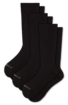 COMRAD 3-Pack Cotton Blend Crew Socks in Blk