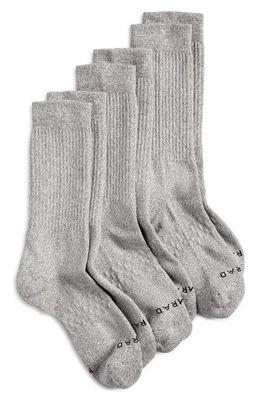COMRAD 3-Pack Cotton Blend Crew Socks in Hther Grey