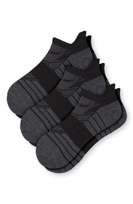 COMRAD 3-Pack Tab Compression Ankle Socks in Black