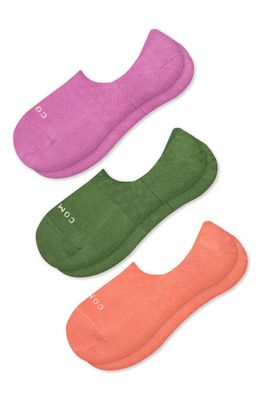 COMRAD Assorted 3-Pack Compression No-Show Socks in Green/Pink/Orange