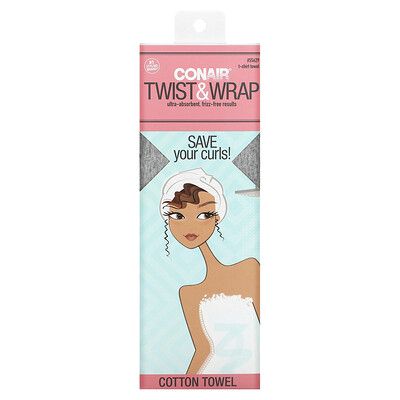 Conair, Twist & Wrap Cotton Towel, 1 Towel