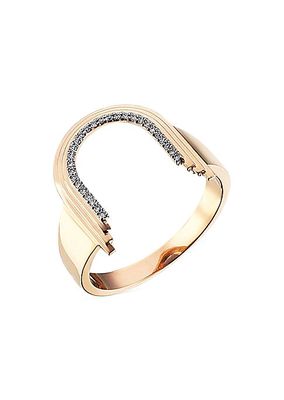 Concave Arch 14K Yellow Gold & 0.1 TCW Diamond Ring