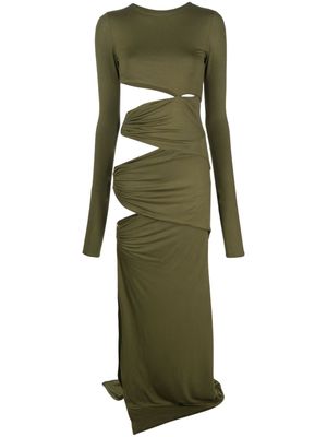 CONCEPTO asymmetric cut-out maxi dress - Green