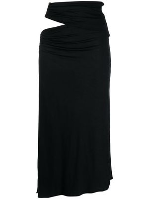 CONCEPTO asymmetric cut-out maxi skirt - Black