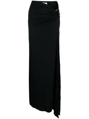 CONCEPTO asymmetric draped maxi skirt - Black