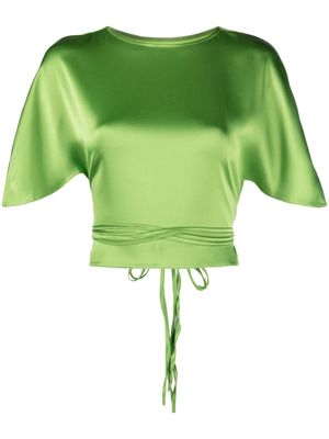 CONCEPTO belted cropped top - Green