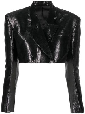 CONCEPTO cropped high-shine finish jacket - Black