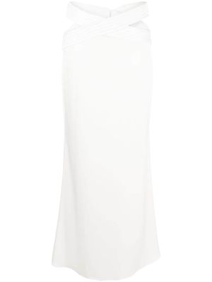CONCEPTO crossover-strap maxi skirt - White