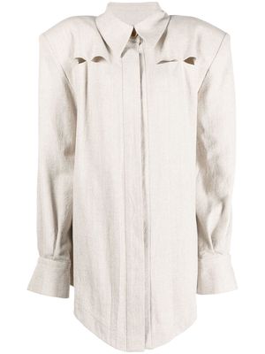 CONCEPTO cut-out detailing shirt jacket - Neutrals