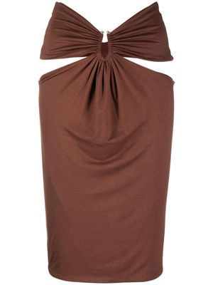CONCEPTO cut-out fitted skirt - Brown