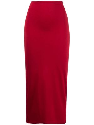 CONCEPTO cut-out pencil mid skirt - Red