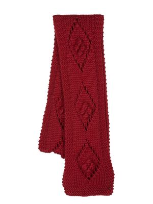 CONCEPTO diamond-pattern wool scarf - Red