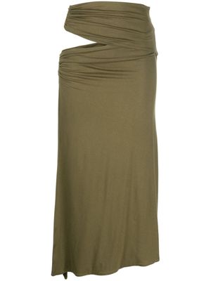 CONCEPTO draped cut-out midi skirt - Green
