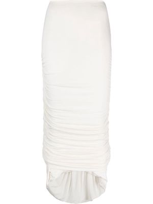 CONCEPTO draped high-waisted midi skirt - White