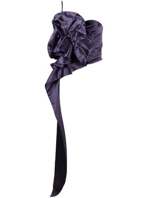 CONCEPTO flower-applique high-low hem top - Purple