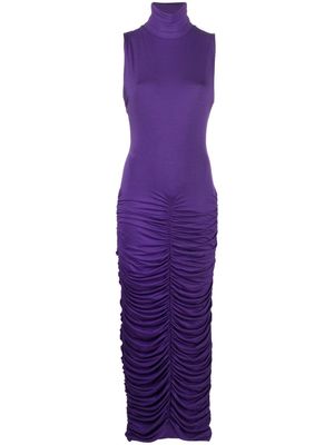 CONCEPTO high neck ruched dress - Purple
