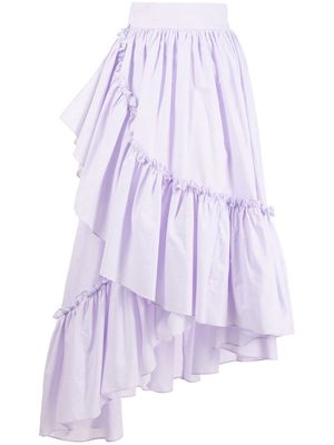 CONCEPTO high-waisted asymmetric ruffled skirt - Purple
