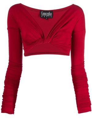 CONCEPTO knot-detail cropped top - Red