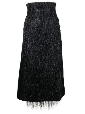 CONCEPTO lurex-detail high-waisted skirt - Black