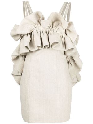 CONCEPTO Mimosa ruffled mini dress - Neutrals