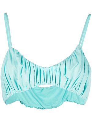 CONCEPTO ruched bralette cropped top - Blue