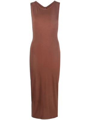 CONCEPTO twist-back fitted dress - Brown