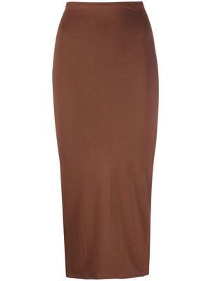 CONCEPTO twist-back fitted skirt - Brown