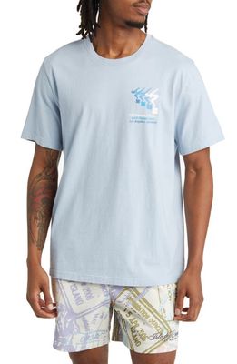 CONEY ISLAND PICNIC Aquatics Organic Cotton Graphic T-Shirt in Celestial Blue
