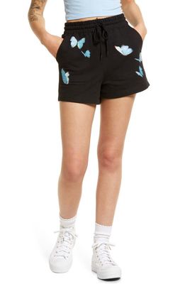 CONEY ISLAND PICNIC Butterfly Breeze Organic Cotton Blend Shorts in Black