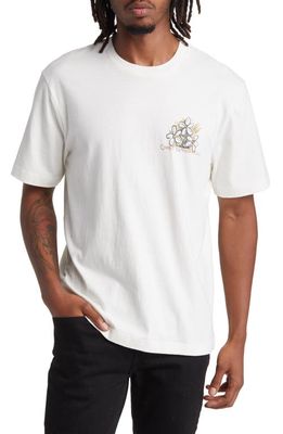 CONEY ISLAND PICNIC Flowers Cotton Logo Graphic T-Shirt in Coconut
