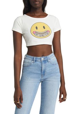 CONEY ISLAND PICNIC Footlong Crop Top in White