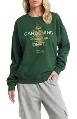 CONEY ISLAND PICNIC Gardening Dept. Graphic Sweatshirt in Dark Green