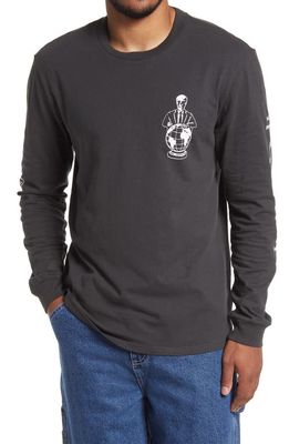 CONEY ISLAND PICNIC Men's Payday Long Sleeve Organic Cotton Graphic Tee in Pirate Black