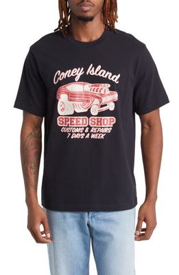 CONEY ISLAND PICNIC Speed Shop Graphic T-Shirt in Caviar