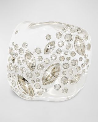 Confetti Crystal Lucite Puffy Ring