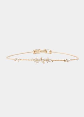 Confetti Unity Wire Bracelet in 18k Gold with Diamonds, 7"