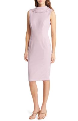 Connected Apparel Wide Collar Dress in Mauve