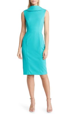 Connected Apparel Wide Collar Dress in Sea Green