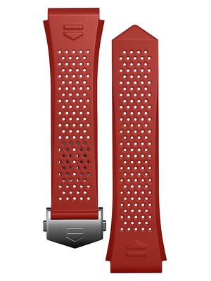 Connected Calibre E4 Rubber 22MM Watch Strap - Red - Red