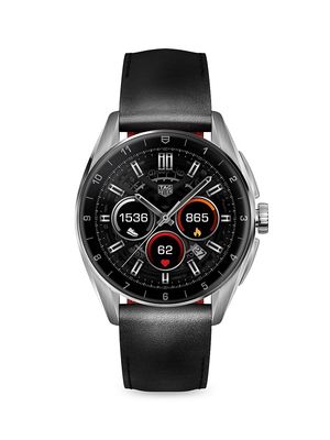 Connected Calibre E4 Stainless Steel & Leather Smart Watch/42MM - Black