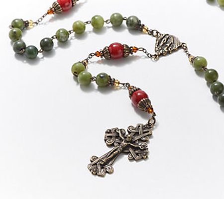 Connemara Marble Bronzetone Antiqued Rosary