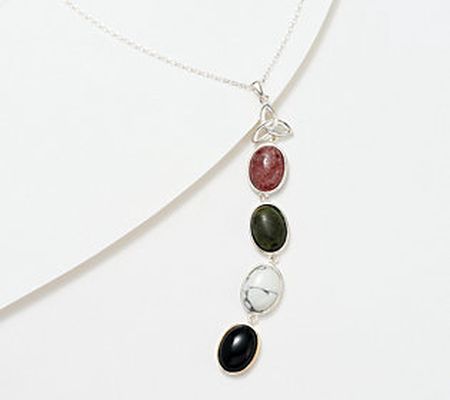 Connemara Marble Sterling Silver Colors of IRL Drop Necklace