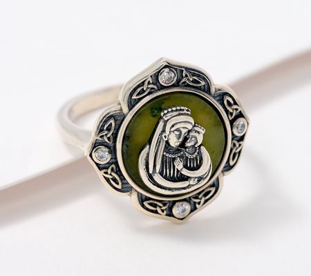 Connemara Marble Sterling Silver Mother & Child Ring