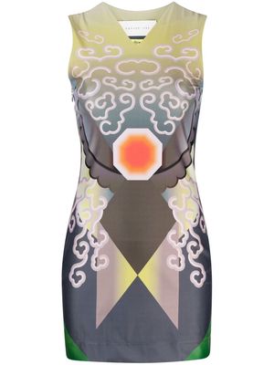 Conner Ives graphic-print sleeveless minidress - Neutrals