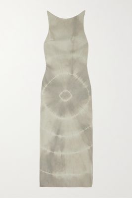 Conner Ives - Open-back Tie-dyed Faux Suede Midi Dress - Brown