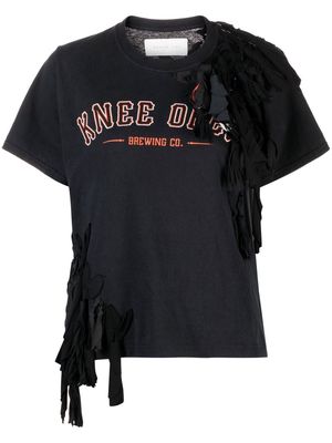 Conner Ives slogan-print distressed T-shirt - Black