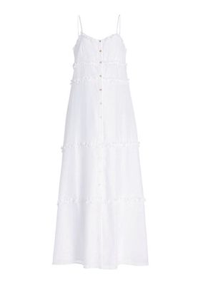 Connie Frill-Trimmed Cotton & Silk Maxi Dress