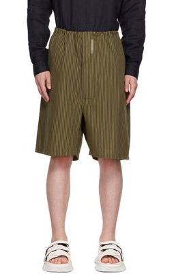 Connor McKnight Khaki Striped Pyjama Shorts