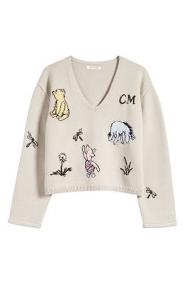 CONNOR MCKNIGHT x Disney Winnie the Pooh Intarsia Merino Wool Sweater in Beige